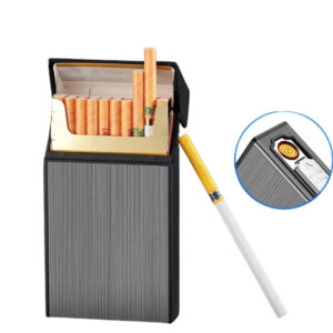 Cigarette case with built in lighter