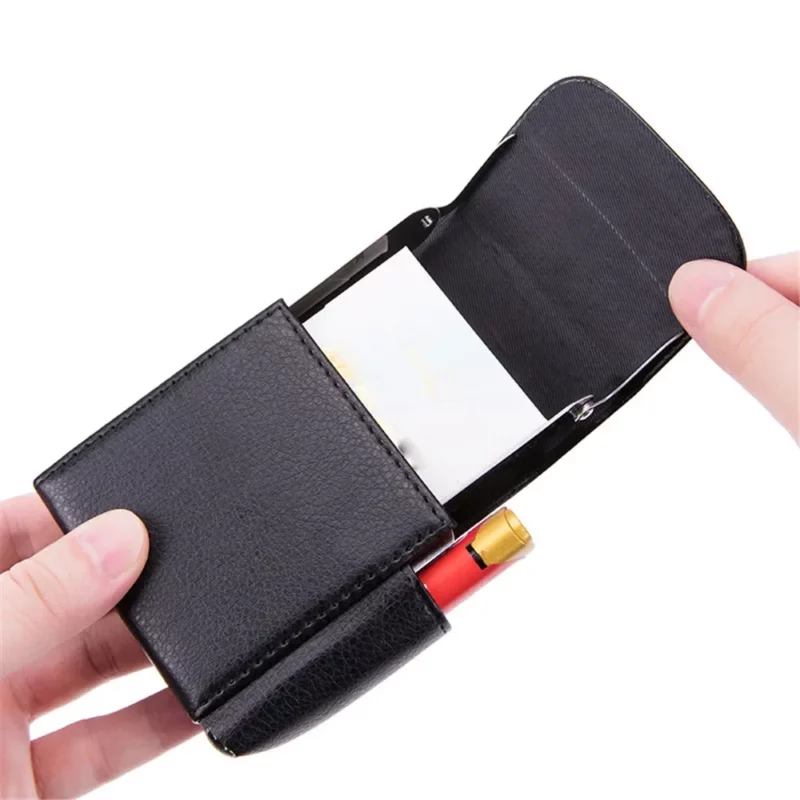 Leather cigarette case with lighter holder​